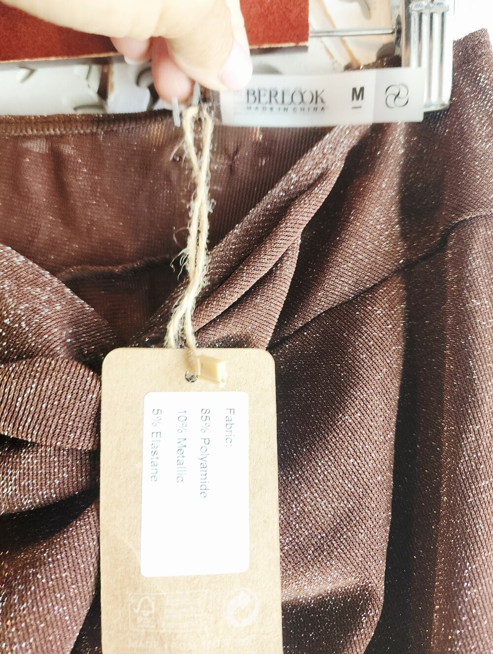 BERLOOK DARK COFFEE SHIMMER COVER UP SKIRT NWT WOMENS SIZE MEDIUM - Picture 9 of 16